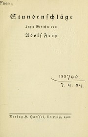 Cover of: Stundenschläge: letzte Gedichte