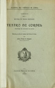 Cover of: Subsidios para a historia do teatro Portugues: teatro de Cordel (catálogo da colecção do autor)