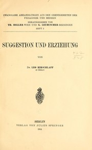 Cover of: Suggestion und erziehung