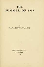 Cover of: The summer of 1919 by May Du Pont Saulsbury