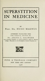 Cover of: Superstition in medicine by Hugo Magnus