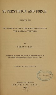 Cover of: Superstition and force by Henry Charles Lea