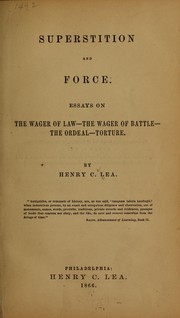 Cover of: Superstition and force by Henry Charles Lea