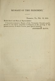 Cover of: Supplemental report of the postmaster general, Postoffice Department, Richmond, February 12, 1863.