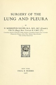 Cover of: Surgery of the lung and pleura by H. Morriston Davies