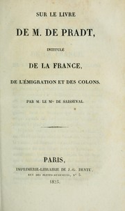 Sur le livre de M. de Pradt, intitulé De la France by Saisseval, Claude Louis marquis de