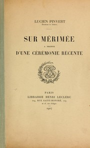 Cover of: Sur Mérimée: à propos d'une cérémonie récente