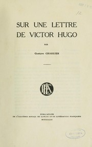 Cover of: Sur une lettre de Victor Hugo