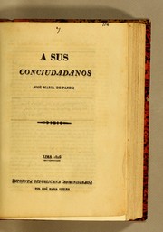 Cover of: A sus conciudadanos by José María de Pando