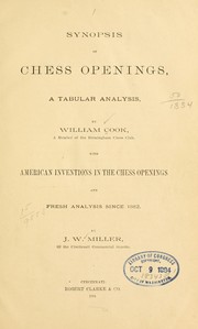 Cover of: Synopsis of chess openings by Cook, William