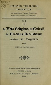 Cover of: Synopsis theologiae dogmaticae: ad mentem s. Thomae Aquinatis hodiernis moribus accommodata