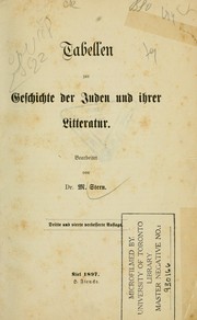 Tabellen zur Geschichte der Juden und ihrer Litteratur by Stern, Moritz