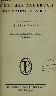 Cover of: Tagebuch der Italienischen Reise by Johann Wolfgang von Goethe