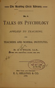 Cover of: Talks on psychology