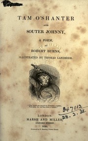 Cover of: Tam O'Shanter and Souter Jonny, a poem by Robert Burns