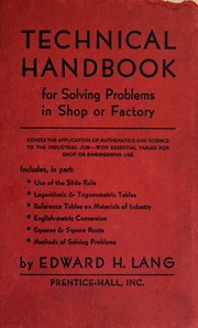 Cover of: Technical handbook for solving problems in shop or factory