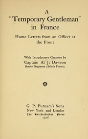 Cover of: A "temporary gentleman" in France