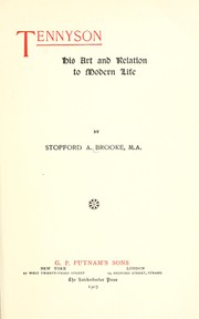 Cover of: Tennyson by by Stopford A. Brooke.