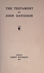 Cover of: The testament of John Davidson