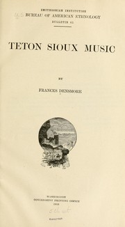 Cover of: Teton Sioux music... by Frances Densmore