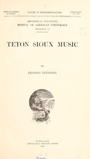 Cover of: Teton Sioux music ... by Frances Densmore