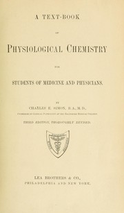 Cover of: A text-book of physiological chemistry for students of medicine and physicians.