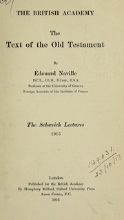 Cover of: The text of the Old Testament