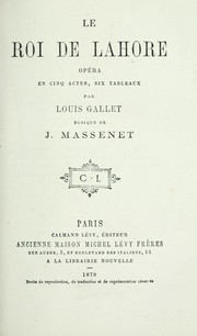 Cover of: Théâtre by Louis Gallet
