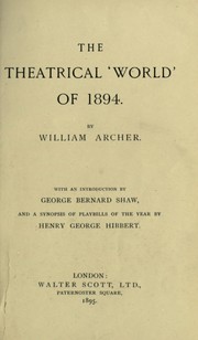 Cover of: The theatrical world of 1894 by William Archer
