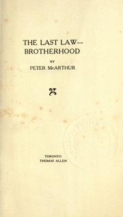 Cover of: The last law--brotherhood