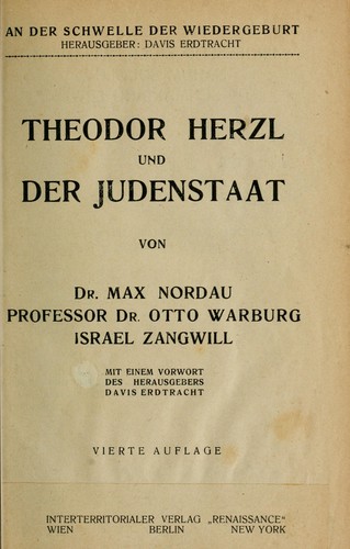 Theodor Herzl und der Judenstaat (1900 edition) | Open Library