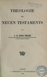 Theologie des Neuen Testaments by Paul Feine
