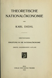 Cover of: Theoretische Nationalökonomie
