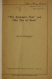Cover of: "The pardoner's tale" and "Der dot im stock"