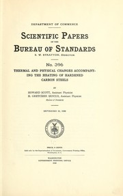 Cover of: Thermal and physical changes accompanying the heating of hardened carbon steels