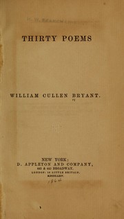 Cover of: Thirty poems | William Cullen Bryant