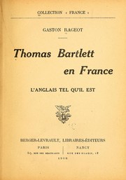 Cover of: Thomas Bartlett en France by Gaston Rageot