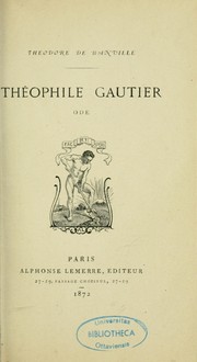 Cover of: Théophile Gautier: ode