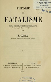 Cover of: Théorie du fatalisme (Essai de philosophie matérialiste)