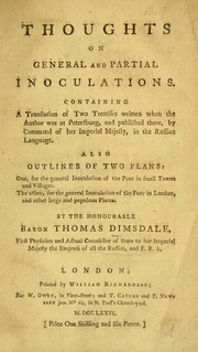 Cover of: Thoughts on general and partial inoculations by Thomas Dimsdale