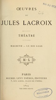 Cover of: Théâtre