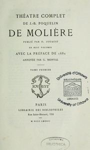 Cover of: Théâtre complet de J.-B. Poquelin de Molière by Molière, Molière