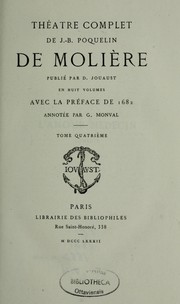 Cover of: Théâtre complet de J.-B. Poquelin de Molière by Molière