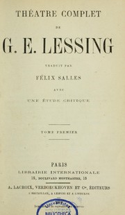 Théâtre complet by Gotthold Ephraim Lessing