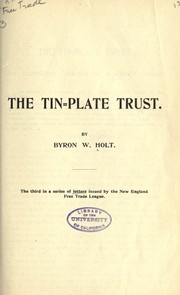 Cover of: The tin-plate trust