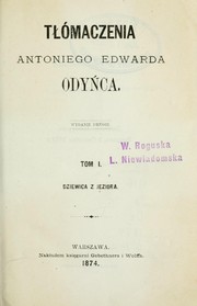 Cover of: Tłómaczenia by Antoni Edward Odyniec