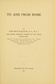 Cover of: To and from Rome by John M. Batten