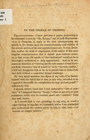 Cover of: To the people of Georgia by Alexander Hamilton Stephens