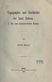 Topographie und Geschichte der Insel Euboia by Fritz Geyer