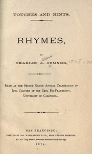 Cover of: Touches and hints: Rhymes